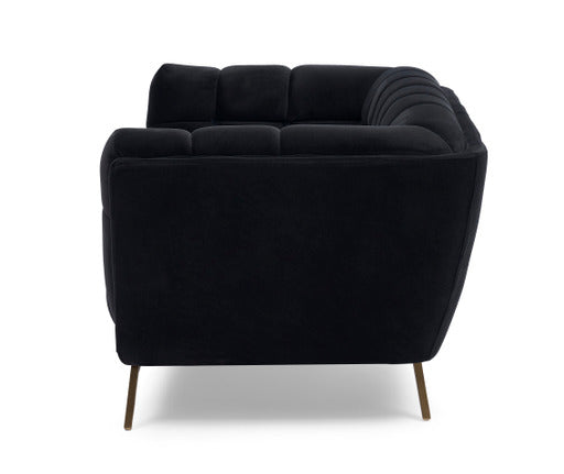 Yaletown Mid Century Accent Loveseat - Velvet Black