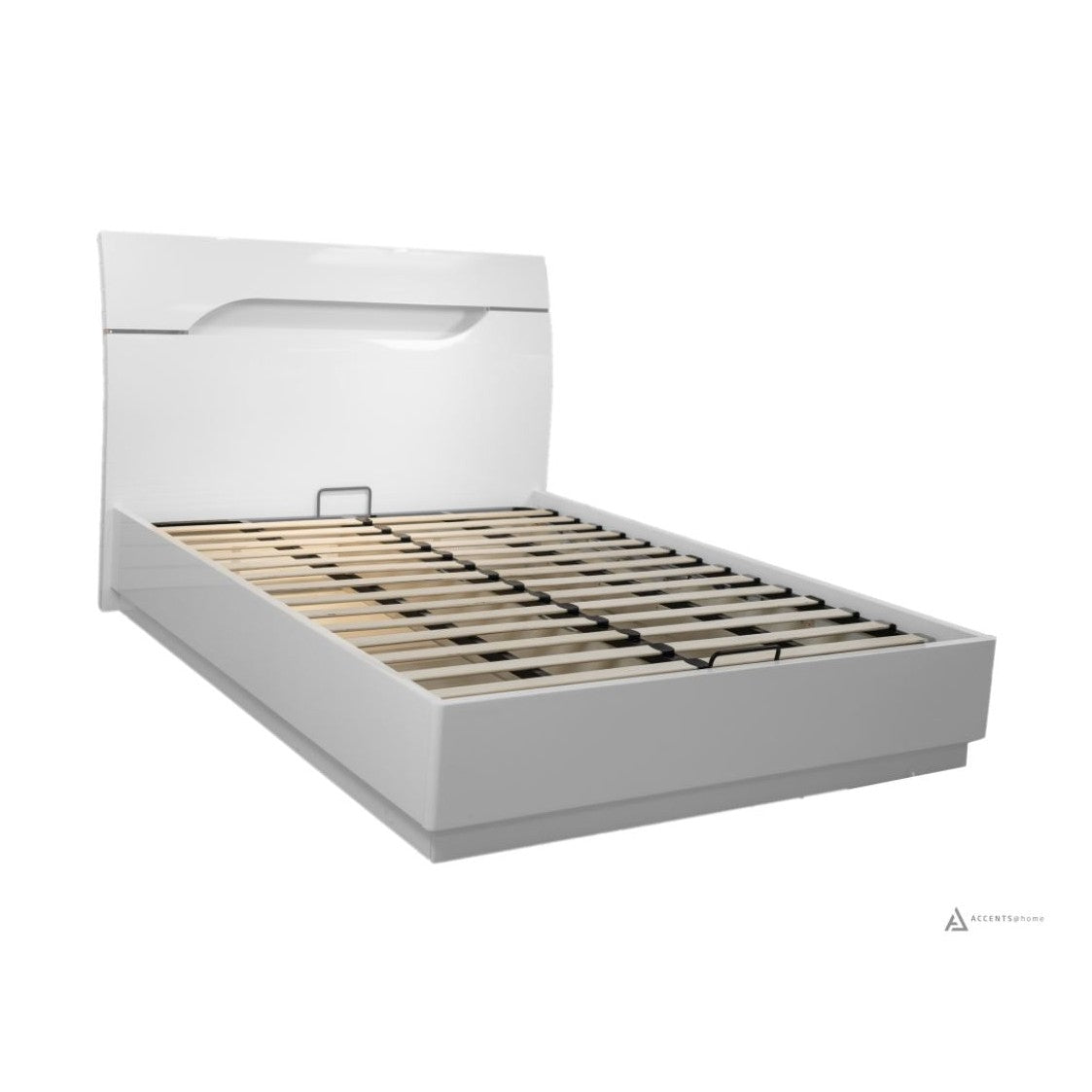 Zoe White Glossy King Storage Bed