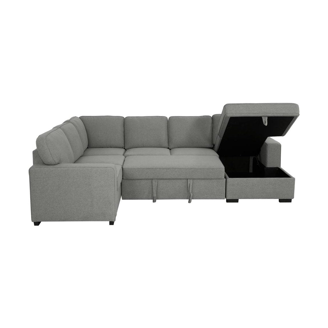 Morandi Sleeper Sectional RHF Chaise Storage - Dark Grey