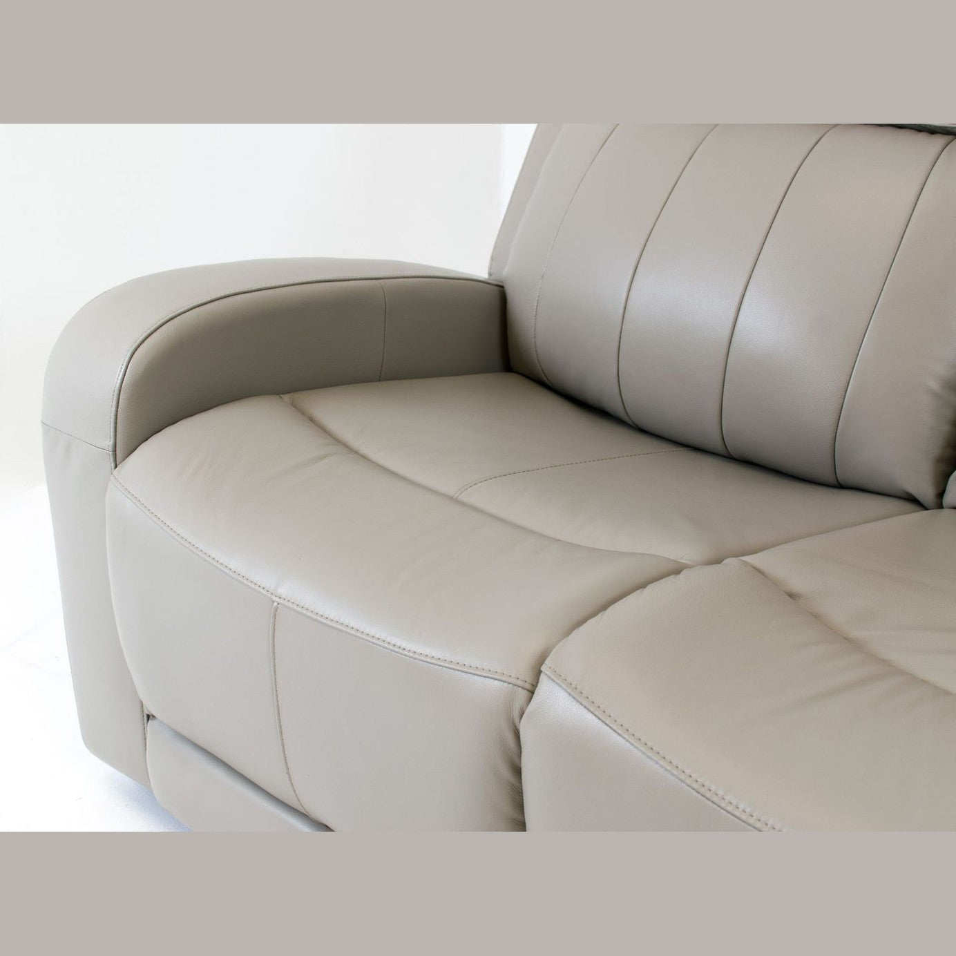 Carrara Genuine Leather  Power Reclining Sofa - Cloudy