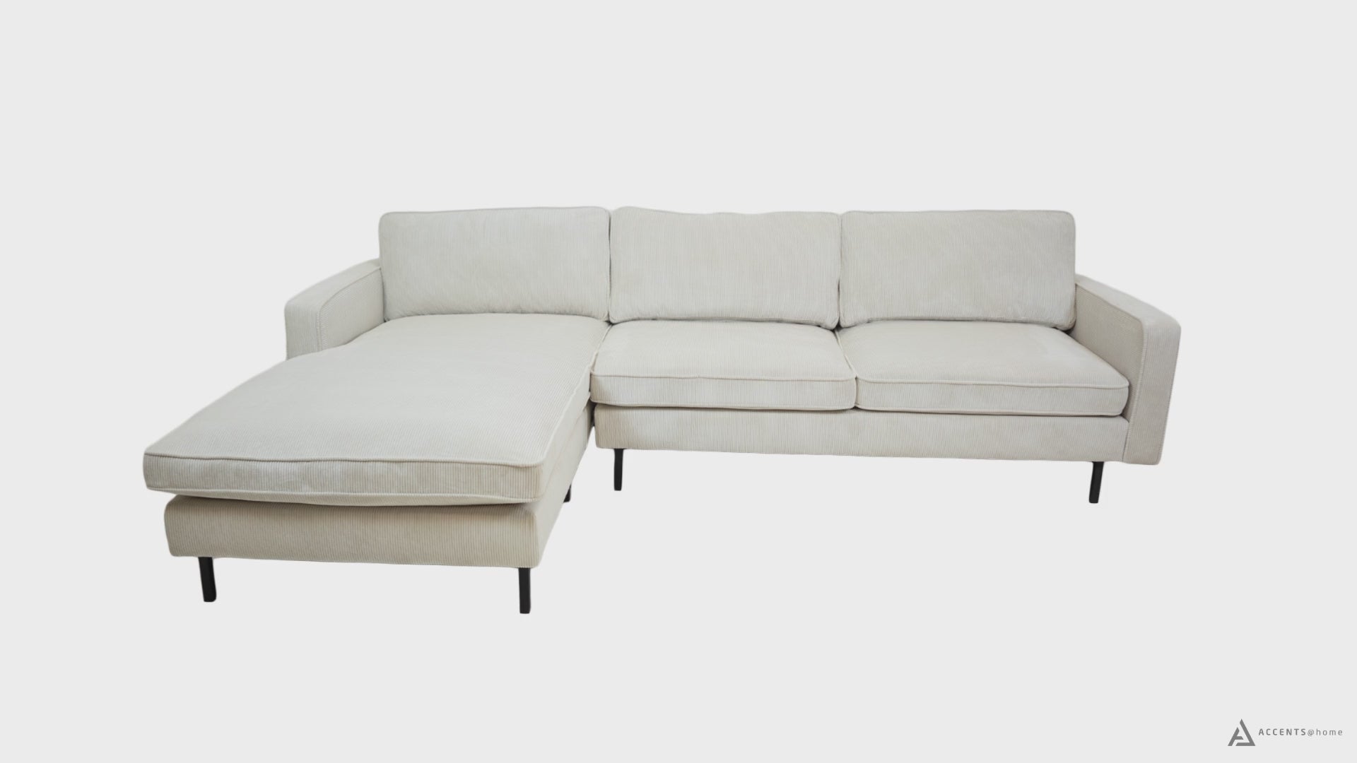 Load video: Fiona Reversible Sectional -Corduroy Ivory