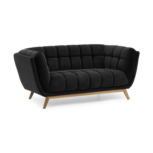 Yaletown Mid Century Accent Loveseat - Velvet Black