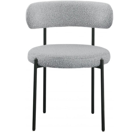 Ronda Dining Chair Boucle Fabric in Grey