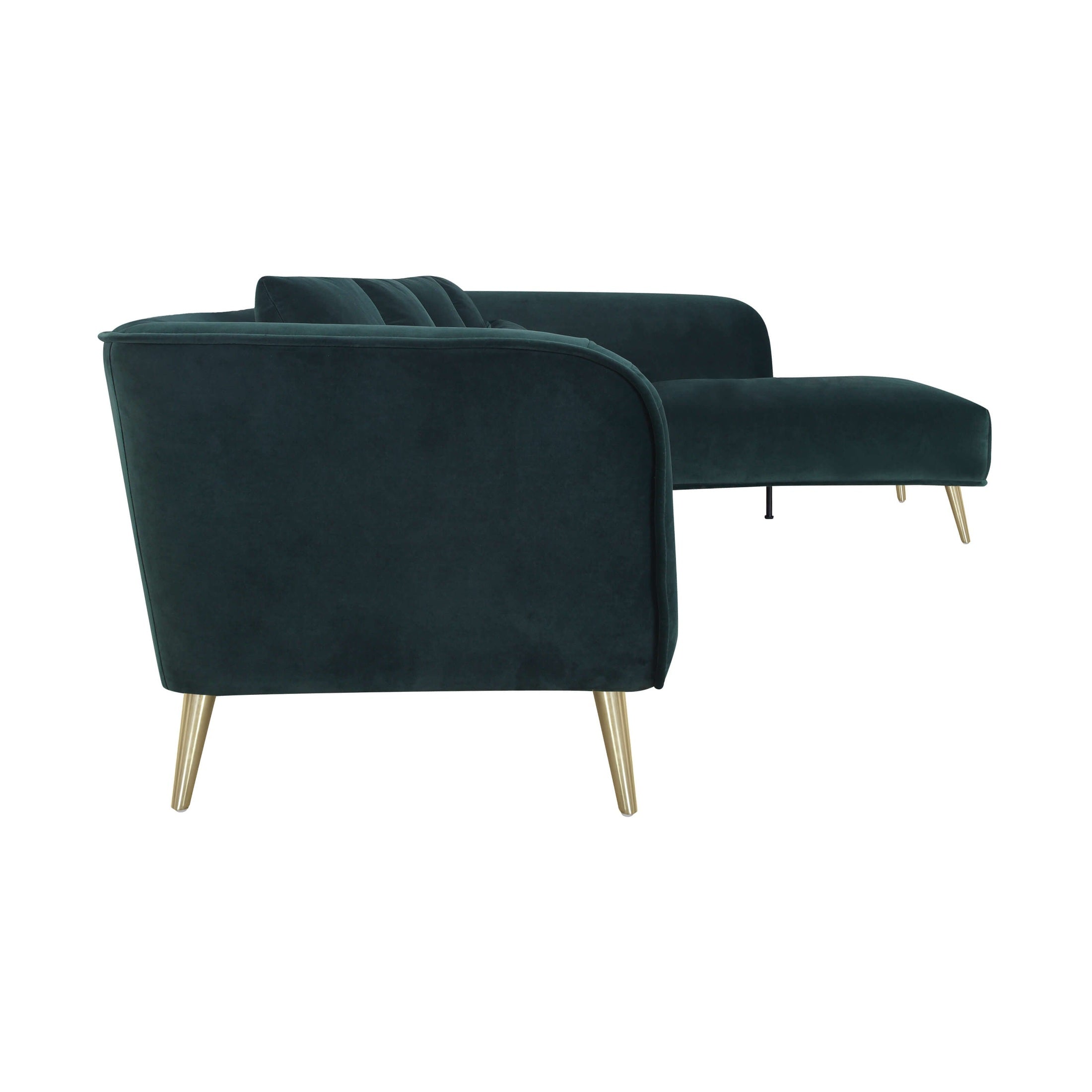 Maja Velvet Sectional - Emerald Green