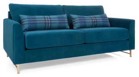 FLOOR MODEL Leo Fabric Sofa - Joyful Turquoise
