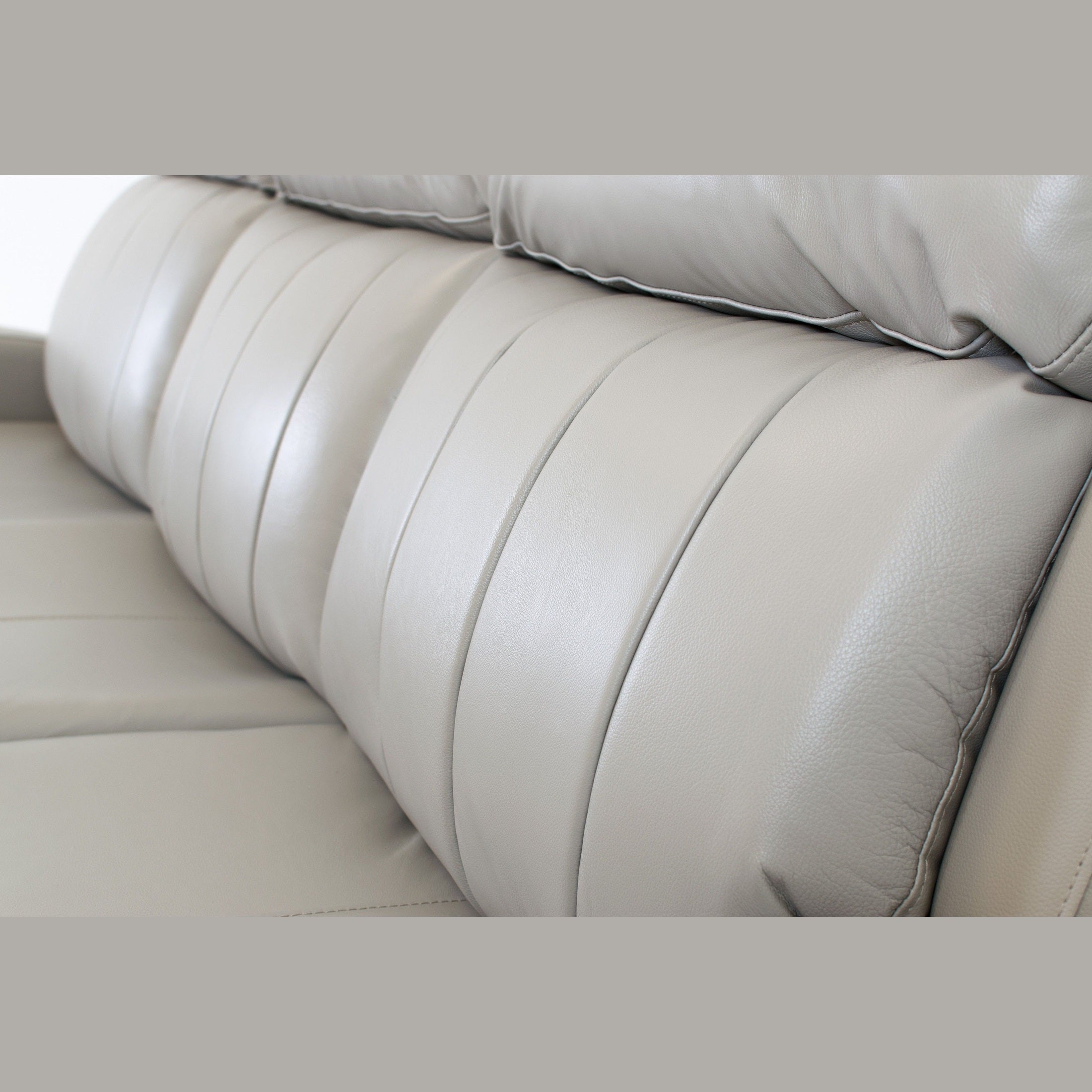 Carrara Genuine Leather  Power Reclining Sofa - Cloudy