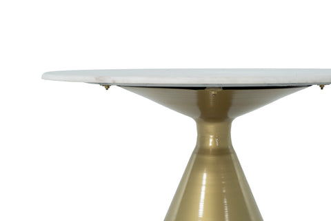 Silhouette Pedestal Marble Round Dining Gold Base