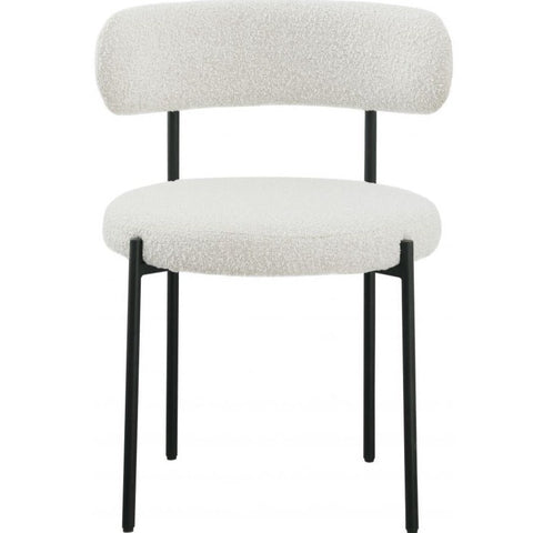 Ronda Dining Chair in Boucle Fabric cream color