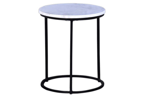 DELANEY 15" ROUND MARBLE END TABLE