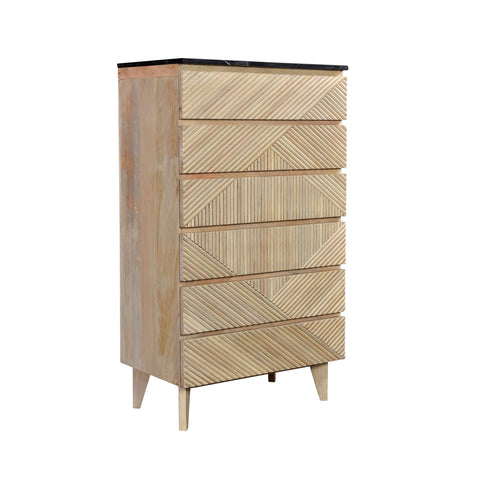 BAMBOO SIX DRAWER CHEST