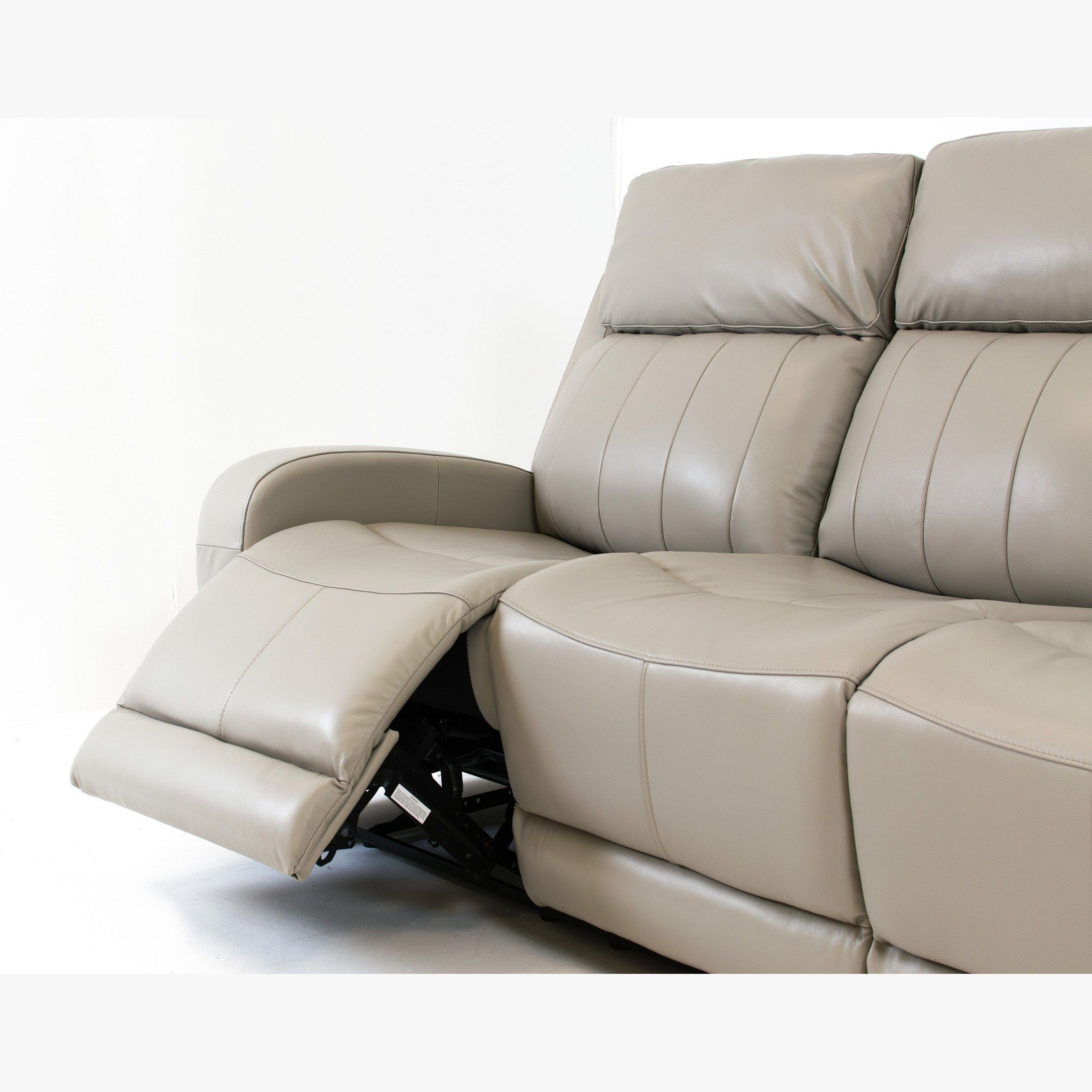 Carrara Genuine Leather  Power Reclining Sofa - Cloudy