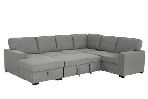 Morandi Sofa Sectional Sleeper LHF Chaise Storage - Dark Grey