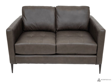 Vista Leather Loveseat -  Montana Charcoal