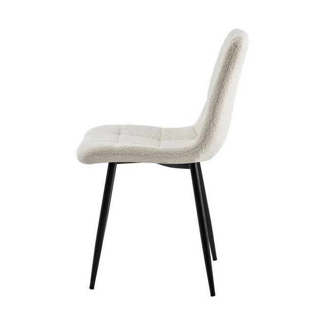 Lucas Fabric Dining Chair - Pearl Boucle