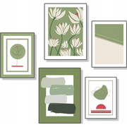 Bellisa II Set of 5 Alloy Matt - Black Frame Wall Art