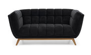 Yaletown Mid Century Accent Loveseat - Velvet Black