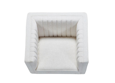 LUIGI Mid Century Fabric Accent Chair - Stardust Ivory