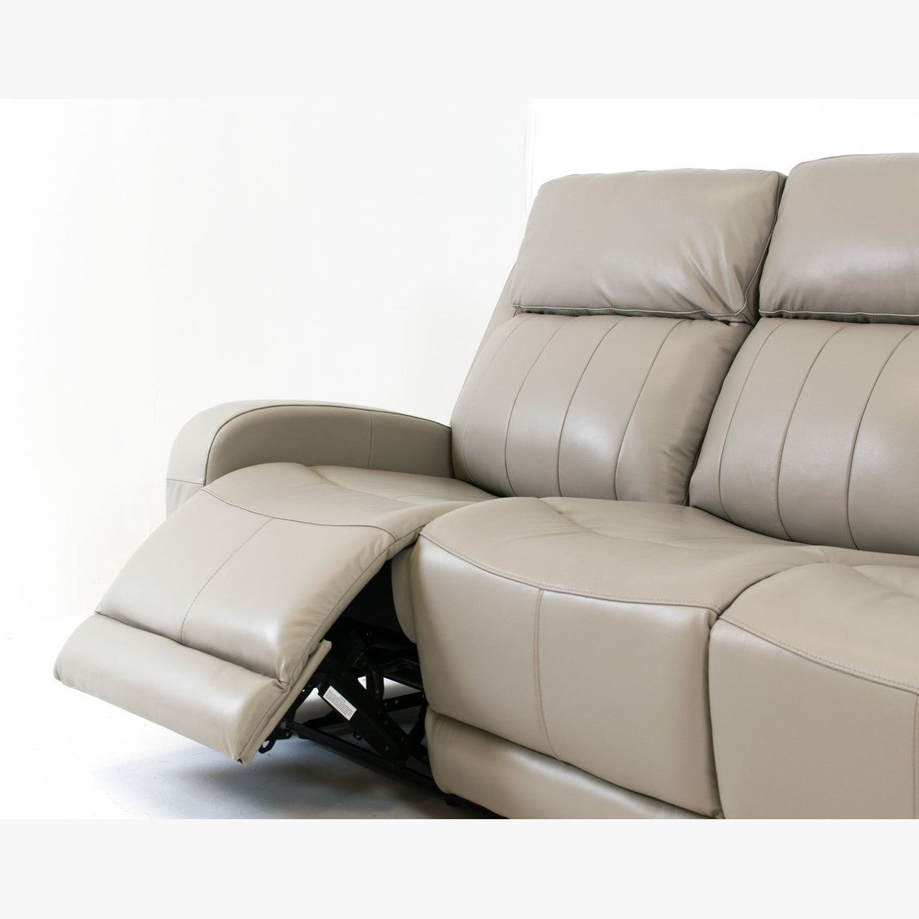 Carrara Genuine Leather  Power Reclining Sofa - Cloudy