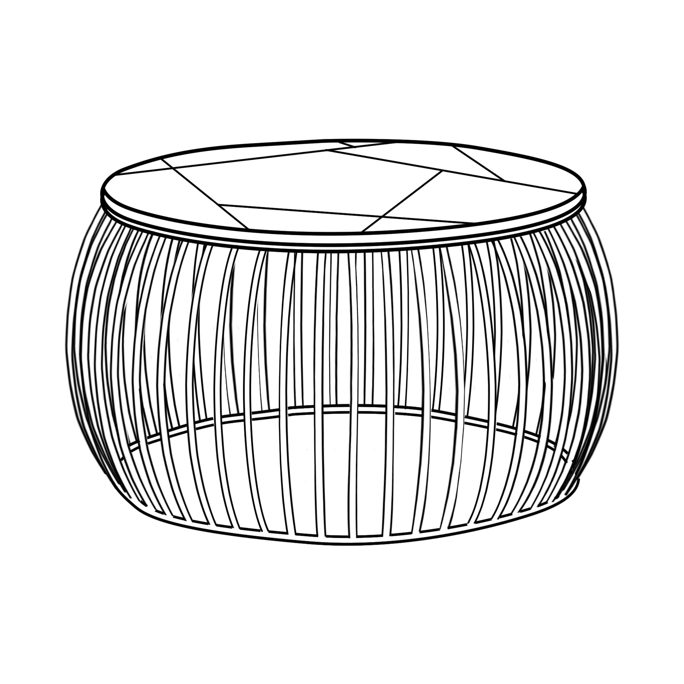 Katya Gold Round Marble Coffee Table Wire Metal Base