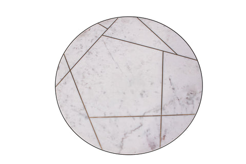 KATYA GOLD ROUND MARBLE COFFEE TABLE WIRE METAL BASE