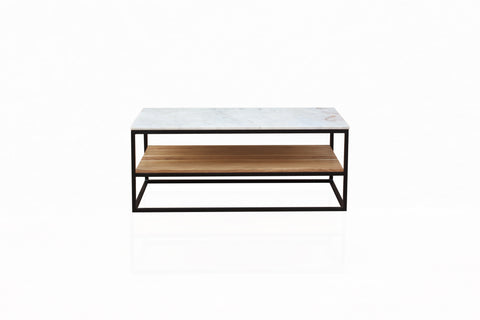 Frisco Coffee Table Marble & Black Metal Legs