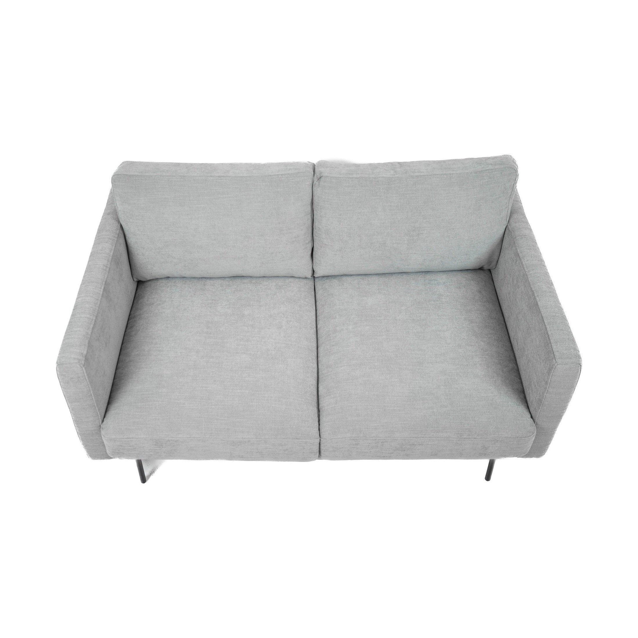 Abby Fabric Loveseat with Black Metal Legs