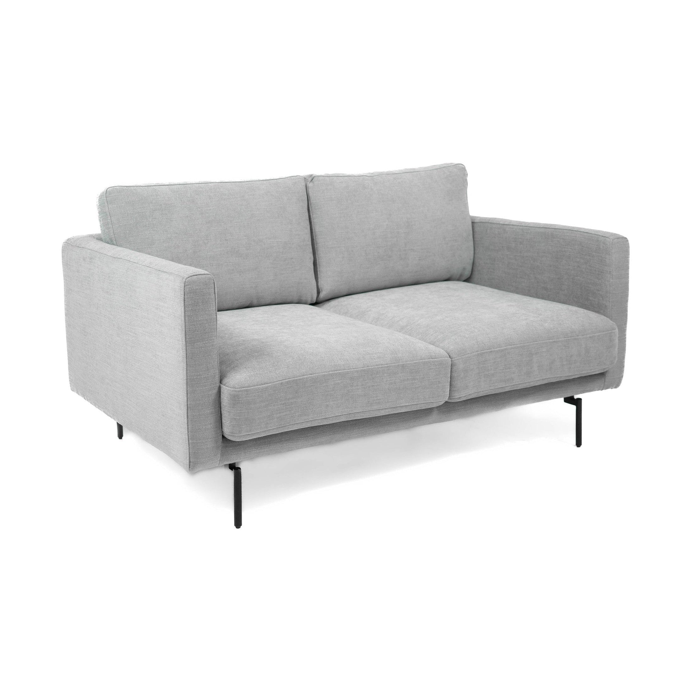 Abby Fabric Loveseat with Black Metal Legs