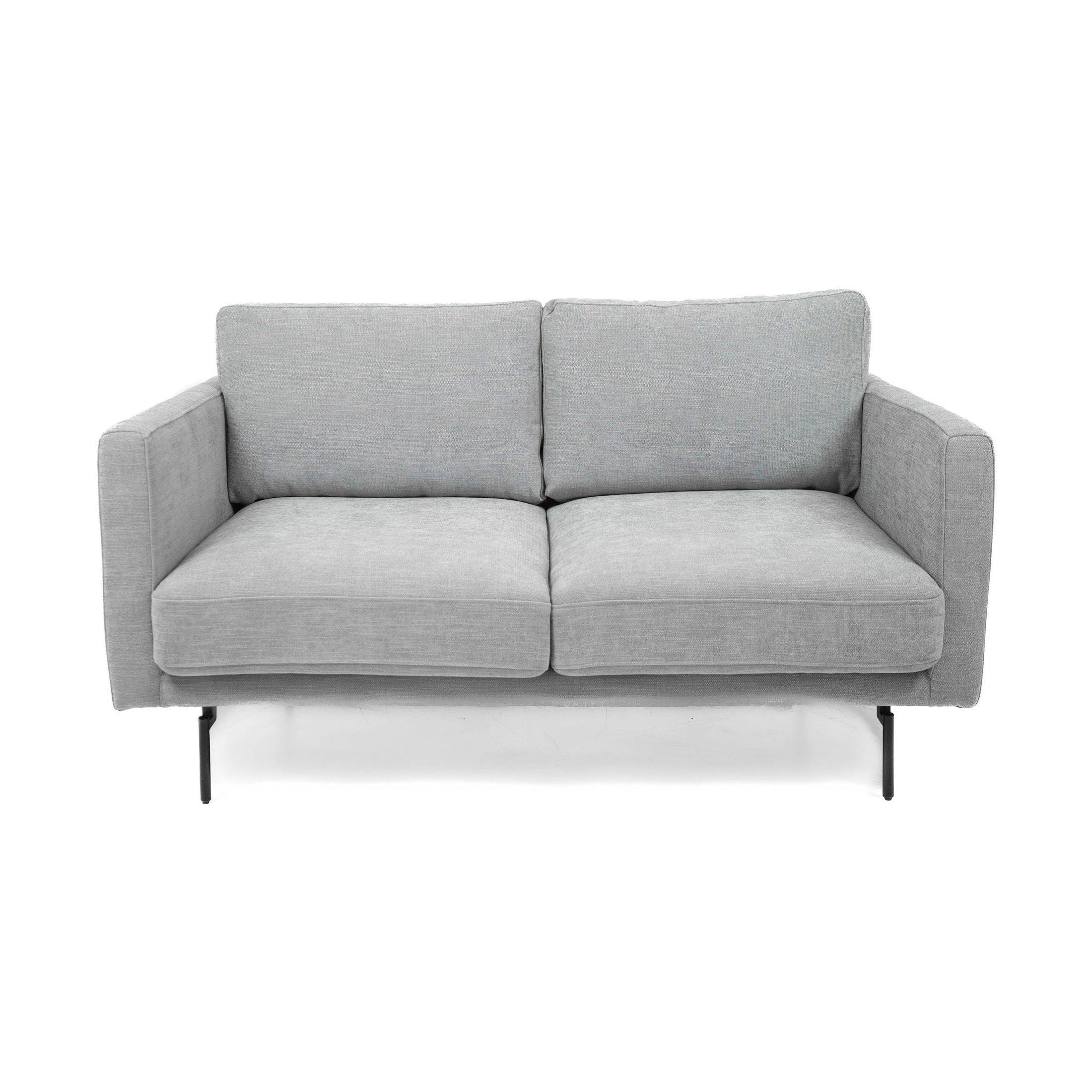 Abby Fabric Loveseat with Black Metal Legs