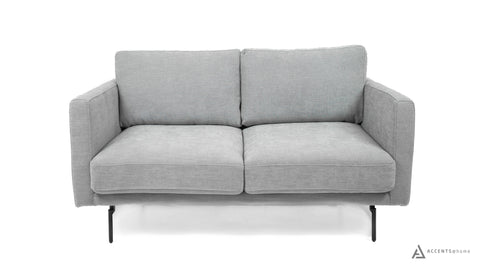 Abby Fabric Loveseat with Black Metal Legs