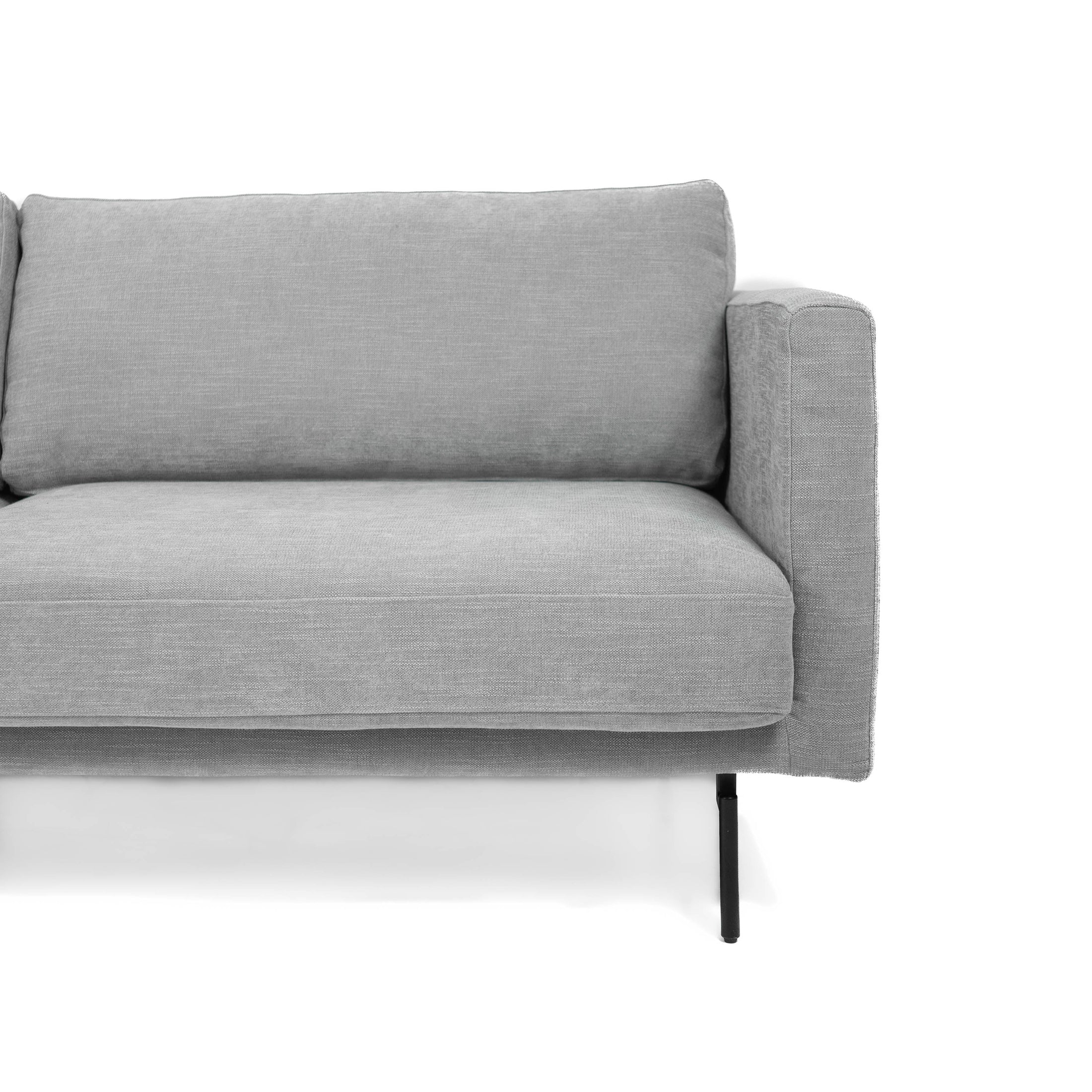 Abby Fabric Loveseat with Black Metal Legs