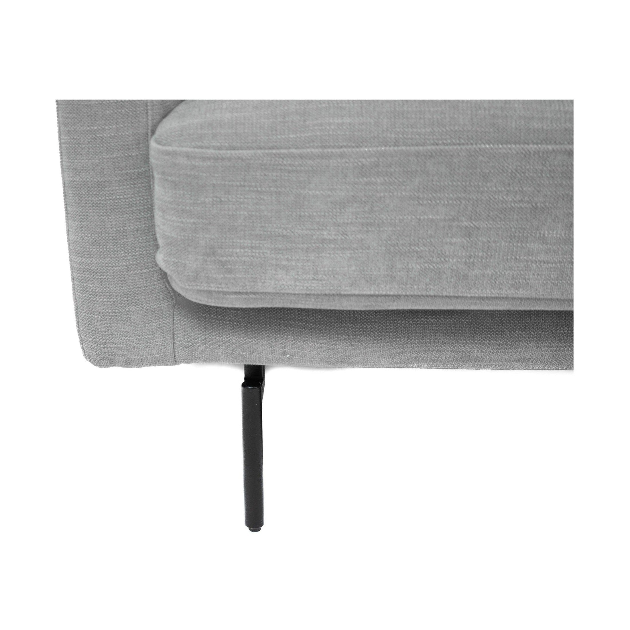 Abby Fabric Loveseat with Black Metal Legs