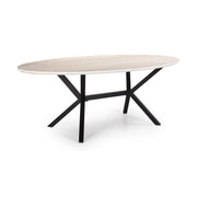 Gallicia Oval Dining Table Solid Acacia Wood Whitewash Finish