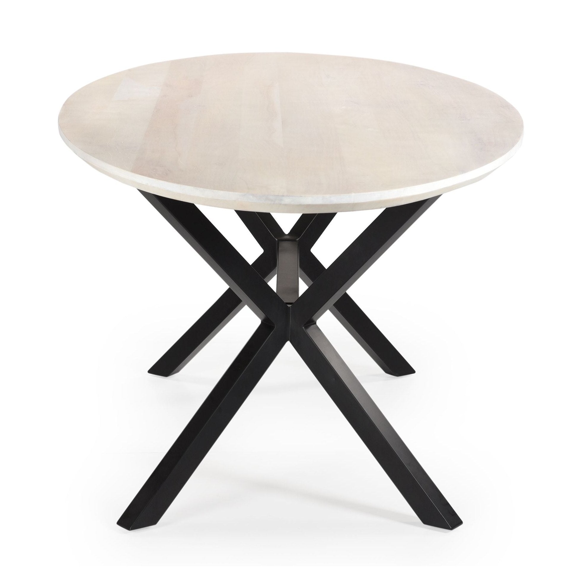 Gallicia Oval Dining Table Solid Acacia Wood Whitewash Finish