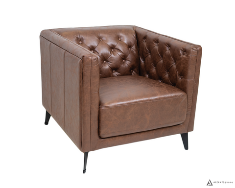 Arianna Faux Leather Chair - Mocha