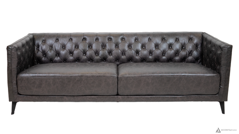 Arianna Faux Leather Sofa - Cement