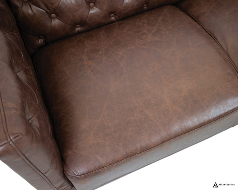 Arianna Faux Leather Sofa - Mocha