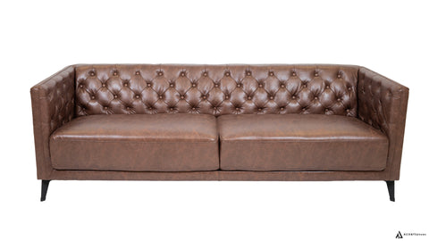 Arianna Faux Leather Sofa - Mocha