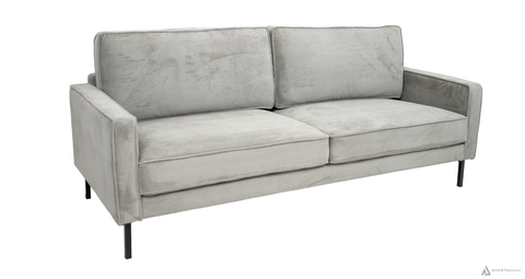 Beaumont Fabric Sofa - Dark Grey Corduroy Striped Soft Velvet Upholstery Fabric