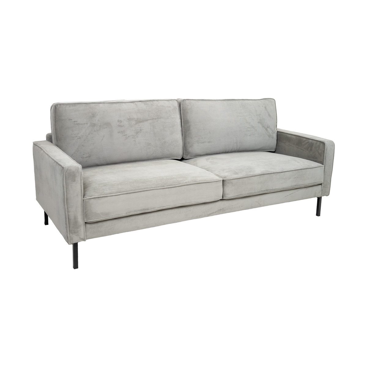 Beaumont Fabric Sofa - Dark Grey Corduroy Striped Soft Velvet Upholstery Fabric