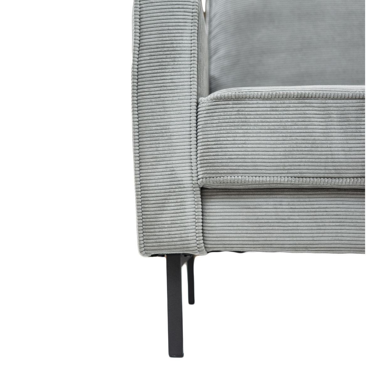 Beaumont Fabric Sofa - Dark Grey Corduroy Striped Soft Velvet Upholstery Fabric