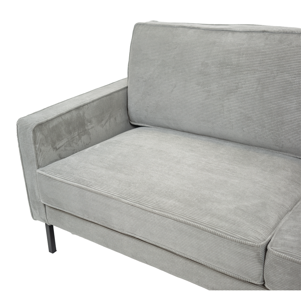 Beaumont Fabric Sofa - Dark Grey Corduroy Striped Soft Velvet Upholstery Fabric