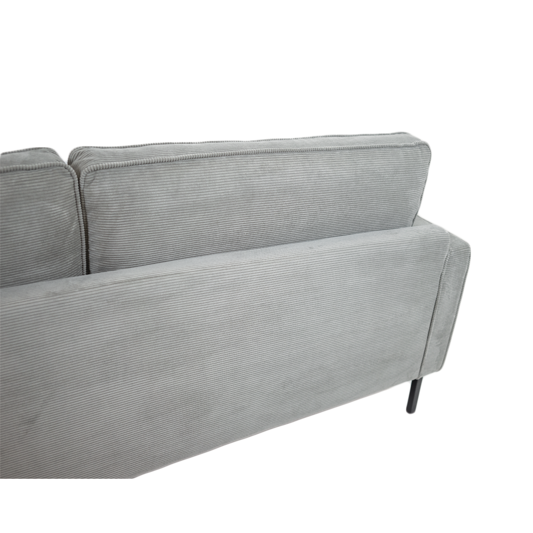 Beaumont Fabric Sofa - Dark Grey Corduroy Striped Soft Velvet Upholstery Fabric