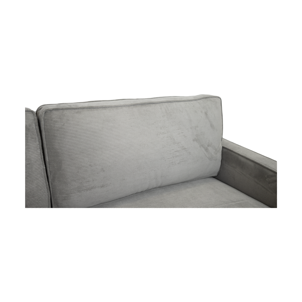Beaumont Fabric Sofa - Dark Grey Corduroy Striped Soft Velvet Upholstery Fabric