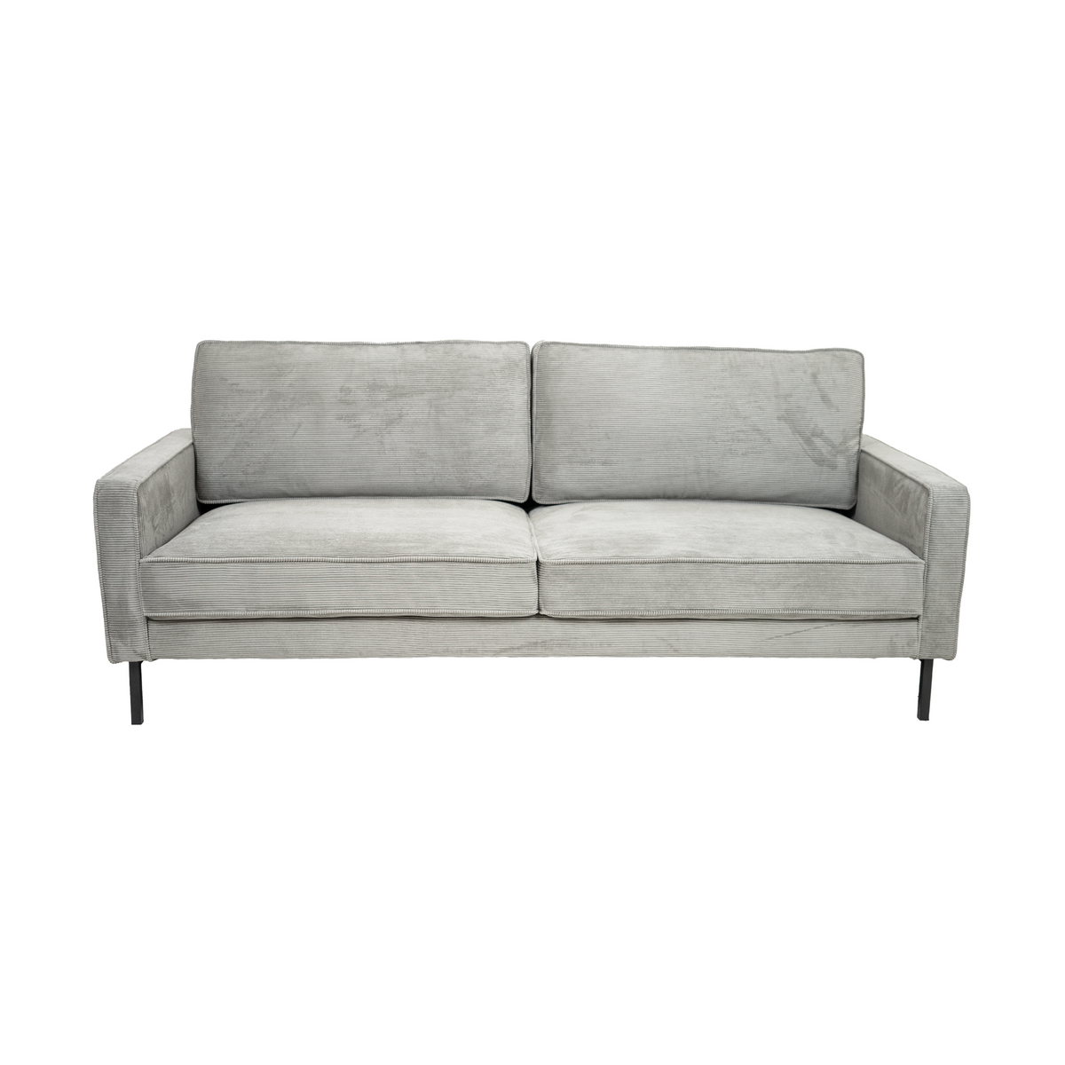 Beaumont Fabric Sofa - Dark Grey Corduroy Striped Soft Velvet Upholstery Fabric