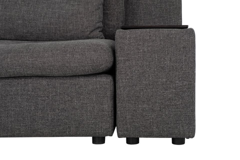 Morgan Modular Sectional Reversible Arm Chair with Console - Allure Charcoal