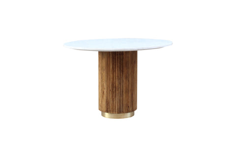 44” Ellington Wooden Round Dining Table with Marble Top by Accents At Home