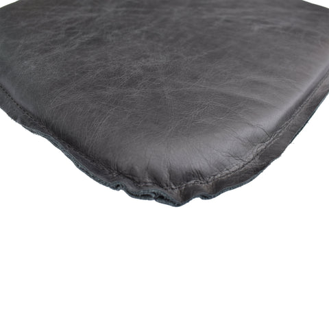 Metal Crossback Leather Cushion Seat - Antique Black