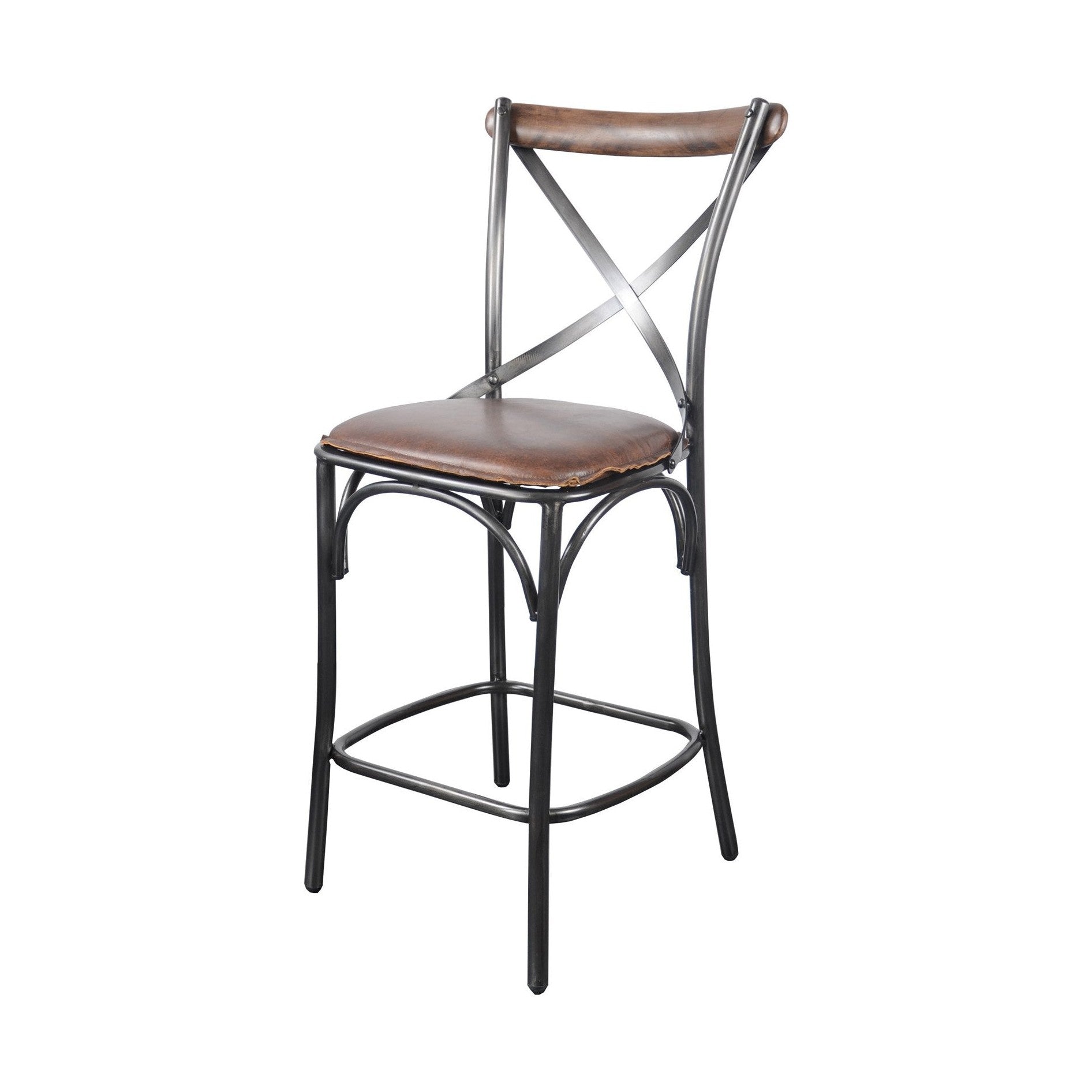 Metal Crossback Counter Stool