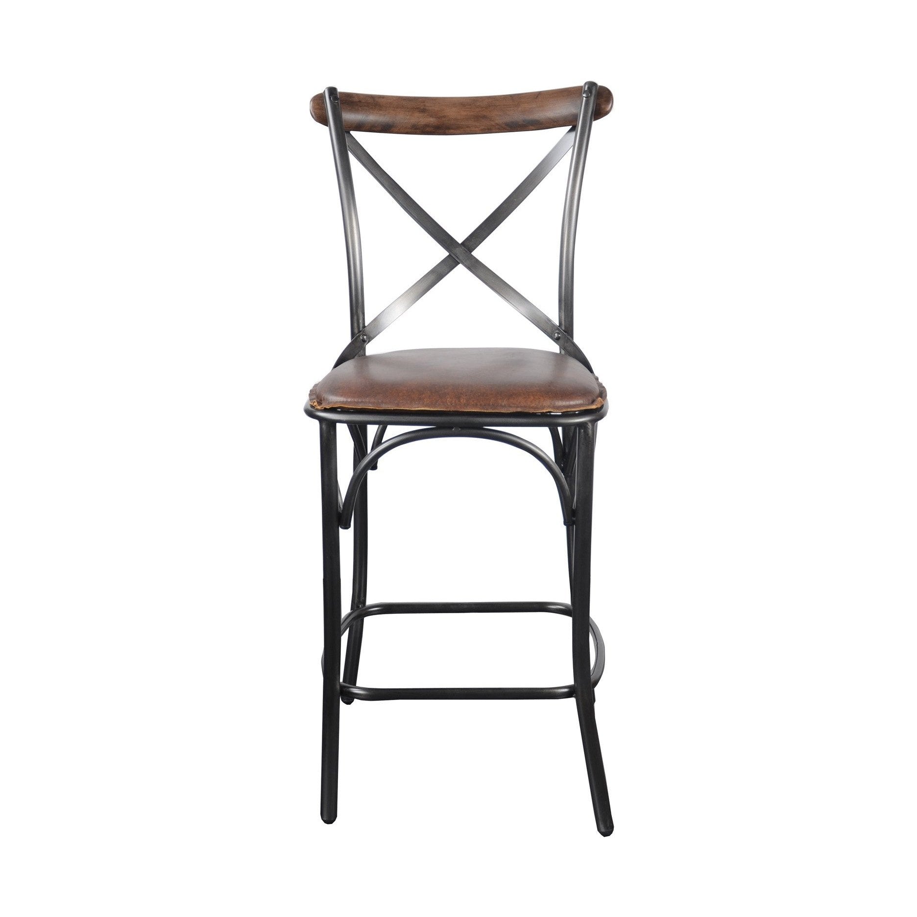 Metal Crossback Counter Stool