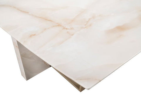 Apollo Marble Look Glass Dining Table